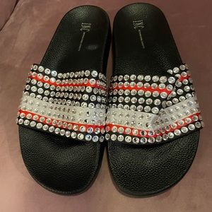Beautiful bling slides. Made by INC for Macys